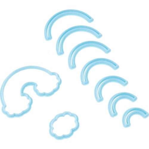 9cps/set 3D Printed Fondant Cookie Cutter Biscuit Mold Rainbow Cookie Cutter Custom Made For Cake Decorating Tools