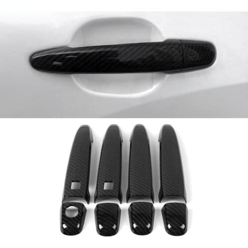 Auto Car Accessories ABS Carbon Gate Door Handle Trim Frame Sticker Cover Exterior Moulding for Toyota Highlander XU40 2007-2013