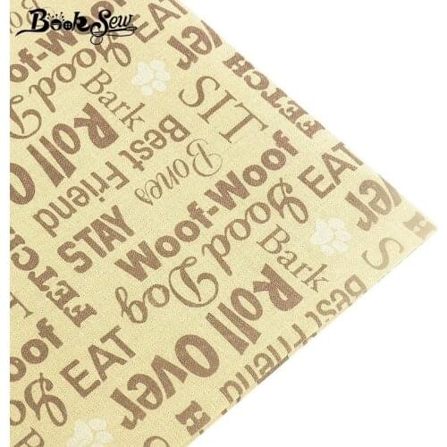 Booksew Thick Cotton Linen Fabric Meter Burlap Telas Patchwork Algodon Printed Words Tissu Sofa Tablecloth Bag Curtains Cushion