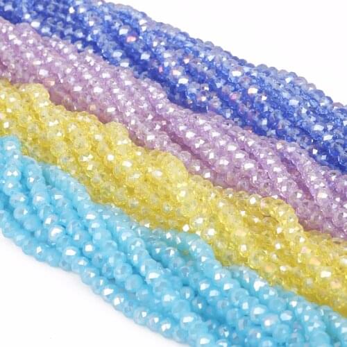Shinying Multi Color 6mm 98pcs Rondelle Austria Faceted Crystal Glass Beads Loose Spacer Beads for Jewelry Making