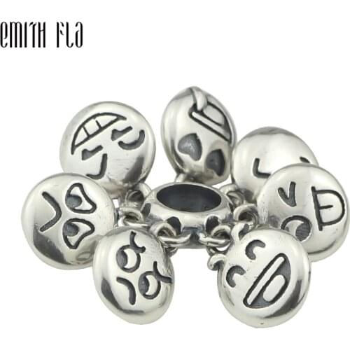 Crying Smiling Face Charm Beads Silver 925 Original Beads Fit Original Bracelet Jewelry Bead for Jewelry Making Bead Pendants