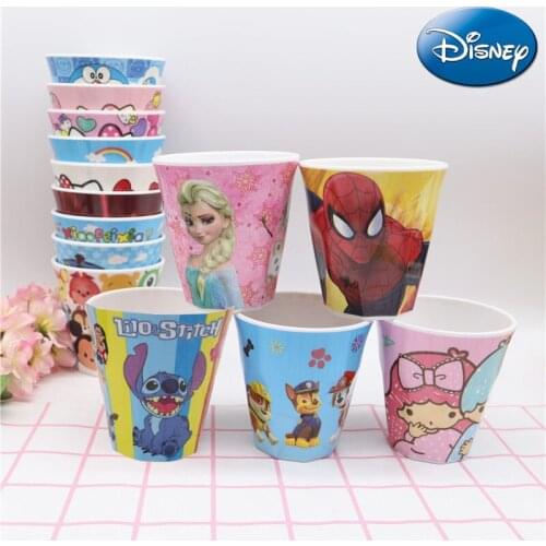 Disney Mickey Anime Cartoon Stitch Drinking Cup Childrens Milk Cup Anti-fall Fall Resistant Boy Girl Melamine Baby Cute Mug