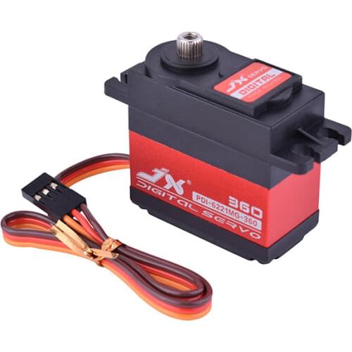 JX PDI-6221MG-360 20KG 4.8V-6V Large Torque 360 Degree Digital Servo For 1/10 1/8 RC Car Boat Helicopter Parts Accessories