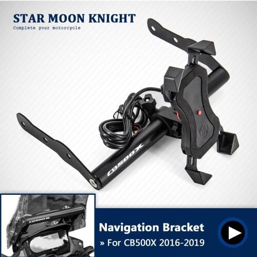 FOR HONDA CB500X 2016-2019 2018 2017 Motorcycle Stand Holder Phone Mobile Phone GPS Plate Bracket Phone Holder USB