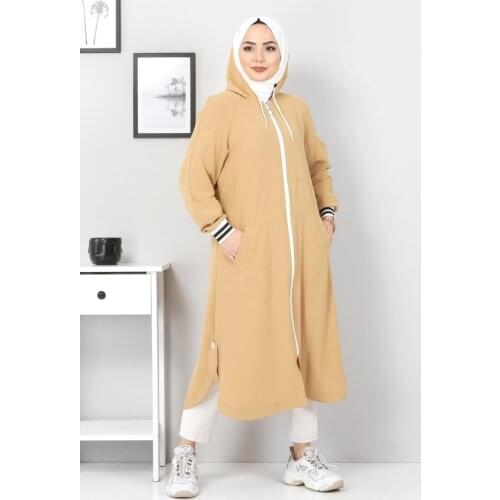 Fermuarlı Ayrobin Kap TSD21917 Camel