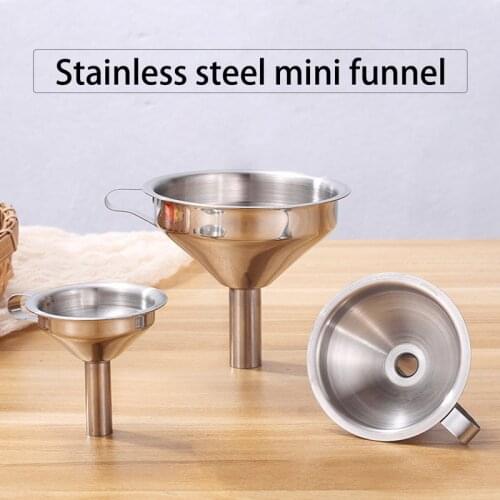 Stainless Steel Funnel Kitchen Mini Oil Funnel Filter Metal Cone Funnel Kitchen Oil Water Liquid Transferring Tool