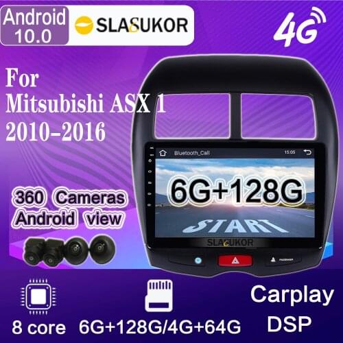 10.1" Android 10 For Mitsubishi ASX 1 2010-2016 C4 Peugeot 4008 Car Radio Multimedia Video Player Navigation GPS 2 Din No DVD