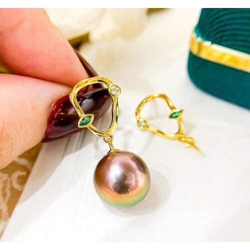 Handmade DIY Pearl Earrings Settings For 9-13mm Beads Jewelry Making