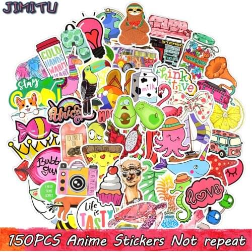 150 PCS Cartoon Vsco Girl Stickers Lovely Pink Decal Sticker Gifts for Children DIY Laptop Suitcase Phone Bicycle Fridge Guitar