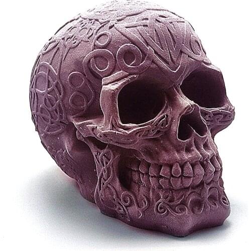 New! Silicone mold exquisite pattern pattern skull diy making candle soap resin model chocolate cake mold