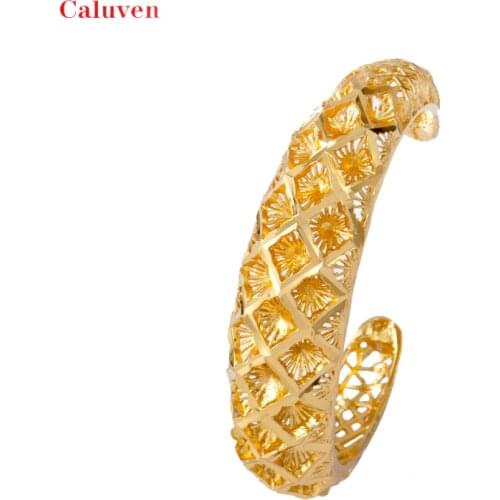 1pcs wholesale Ethiopian Gold color bride Bangles for women Dubai bracelet&Bangle arabic african luxury jewelry gift