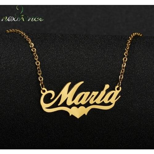 Handmade Custom Name Personalized Name Necklaces for Women Men Stainless Steel Jewelry Gold Filled Heart Statement Choker Bijoux