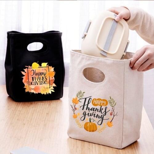 Portable Cooler Lunch Bags Thermal Insulated Bento Box Totes Office Picnic School Food Storage Pouch Handbags Thanksgiving Gifts