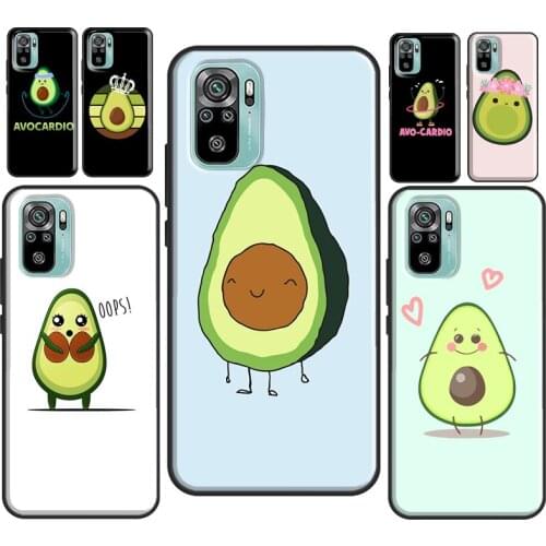 Cute cartoon Avocado Fitness For Xiaomi Redmi Note 10 7 8 9 Pro Note 8T 9S Case For Redmi K40 Pro 9 9A 9C 9T Coque