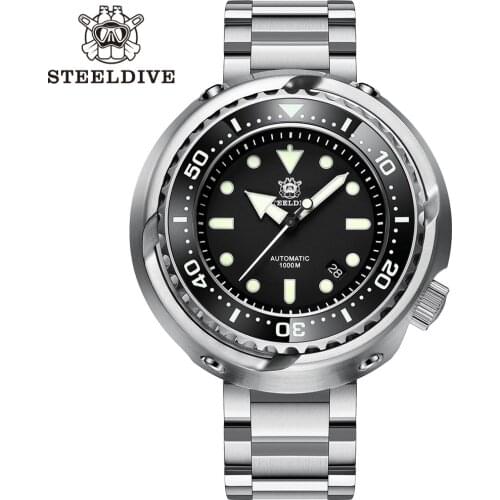 STEELDIVE SD1978 Oversize Watch 53.6mm One-Piece Case 1000m Waterproof JAPAN NH35 Automatic Movement Big Tuna Mens Diving Watch