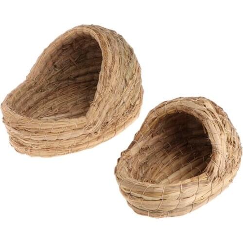 Pet Nest Woven Natural Straw Hamster Rabbit Guinea Pigs Warm House Handmade Cage