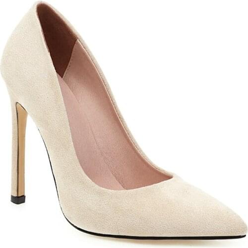 2021 New Suede Leather Women Shoes Shallow High Heels Pumps Wedding Night Club Elegant Summer Sexy New Arrival Shoes Woman