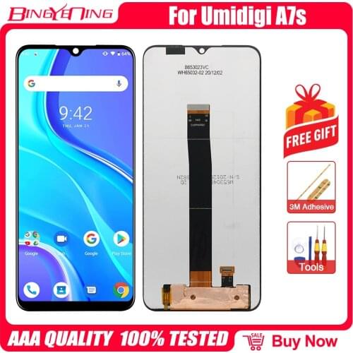 100% New Original 6.53 inch Touch Screen+1600*720 LCD Display Assembly+FrameReplacement For UMI umidigi A7s Android 10.0 Phone