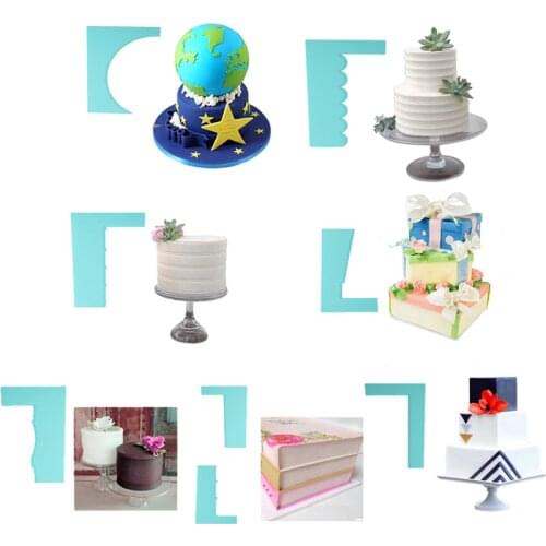 1PC Plastic Cake Scraper Fondant Mousse Cream Spatula Edge Smoother DIY Baking Pastry Mold Cake Decorating Tools for Kitchen