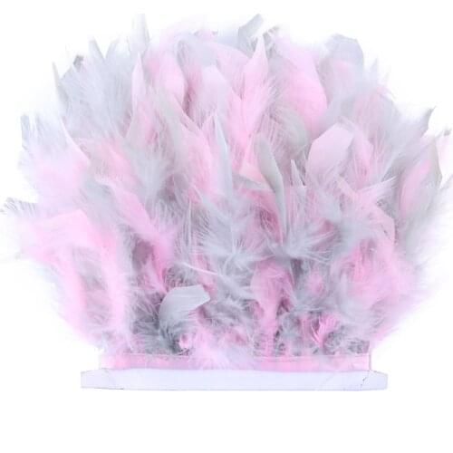 10 Meters Multicolor Turkey feather Trims Ribbon Width 10-15cm Dress Decoration Sewing Crafts Wholesale