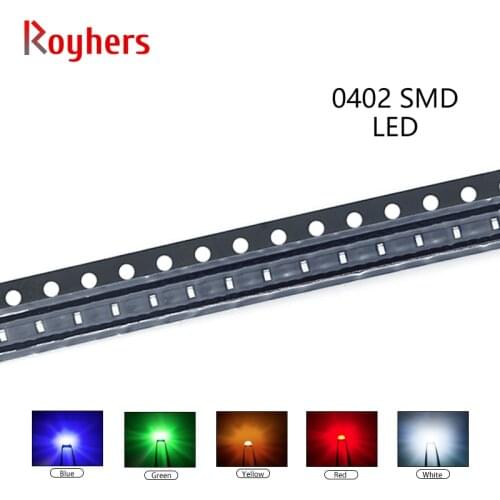 100pcs 0402 SMD LED White Red Yellow Blue Green Orange Purple RGB High Light Emitting Diode Kit PCB DIY