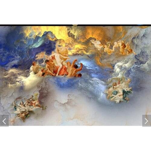Customized 3d wallpaper 3d wall ceiling wallpaper The frescoes of ou shigu angel gods wall paper 3d living room photo wallpaper