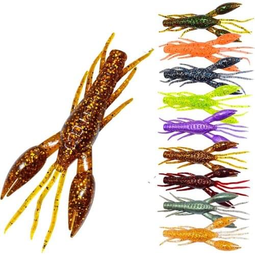 4Pcs 80mm Soft Silicone Small Hammer Shrimp Shape Fish Lures Fishing Bait Tackle