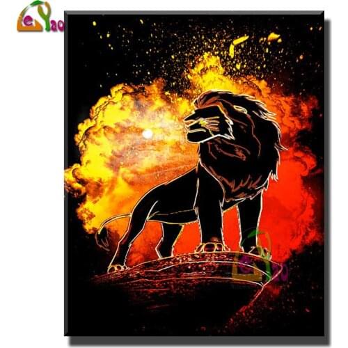5D DIY Diamond Painting Lion King Animal Diamond Mosaic Square/Round Drill Full Diamond Embroidery Christmas Cartoon home Decor