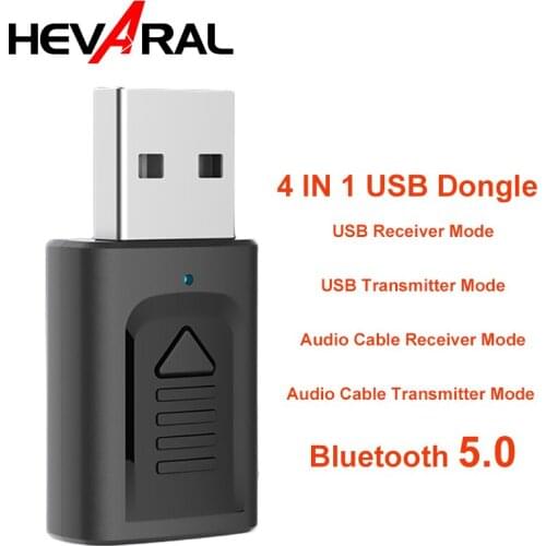 Wireless Audio Dongle Bluetooth 5.0 USB Receiver USB Transmitter With 3.5MM AUX Jack For TV Speaker Headphone Stereo Music