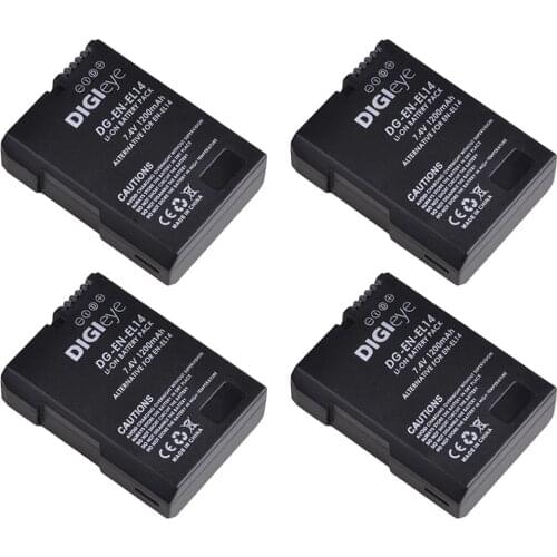 EN-EL14 EN EL14A Battery 4-Pack Compatible with D5600 D3300 D3500 D5100 D5500 D3100 D3200 D5200 D5300 Coolpix P7000 P7100