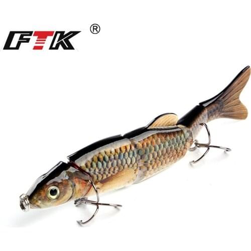 FTK 1pc Fishing Bass Lure 5 Segments Crankbait Swimbait 39g Sinking Wobblers Multi Jointed with Treble Hook Fishing Tackle Isca