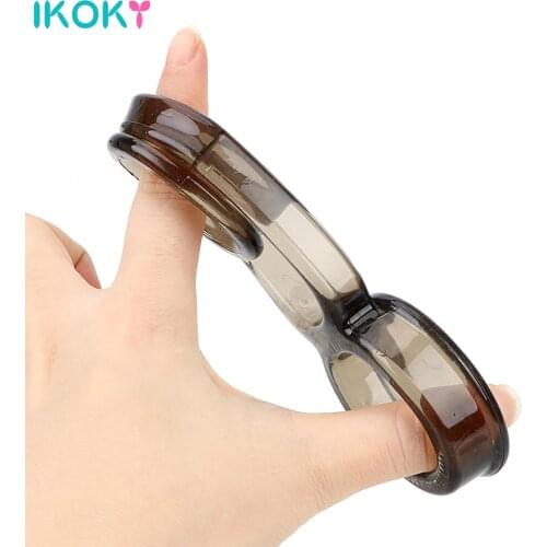 IKOKY Cock Rings Scrotum Binding Chastity Device Lock Adult Products Penis Rings Delay Ejaculation Sex Toys For Men