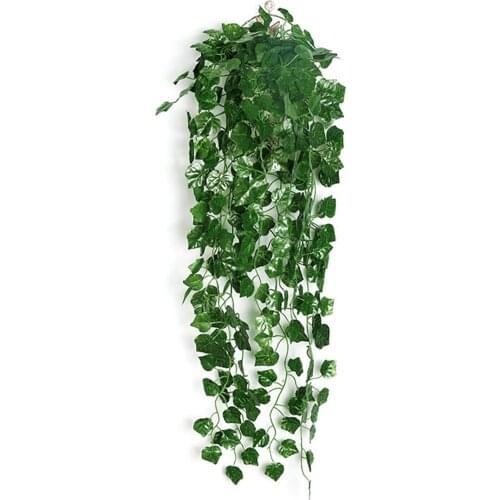 2 pcs Artificial Hanging Plants Vine Fake Ivy Hanging Plant Decoration Plastic Plants with Flower Basket
