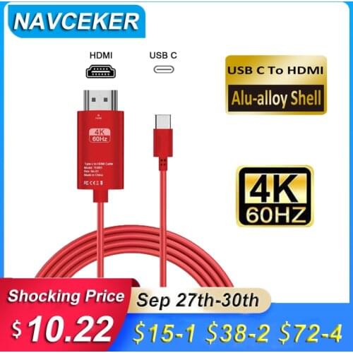 2020 USB C to HDMI Cable 4K Type C HDMI Thunderbolt3 Converter for MacBook Huawei Mate 30 USB-C HDMI Adapter USB Type C to HDMI