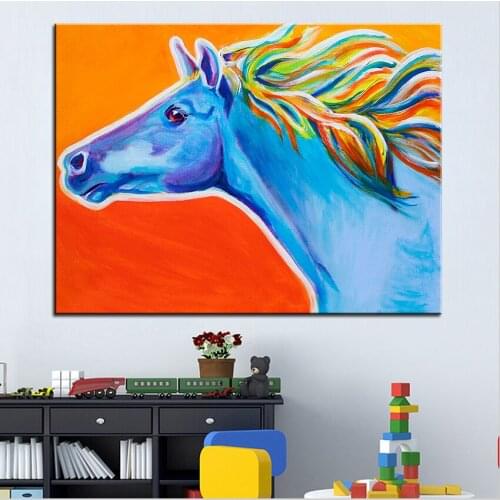 Large size Print Oil Painting Wall painting horse like wind Home Decorative Wall Art Picture For Living Room paintng No Frame