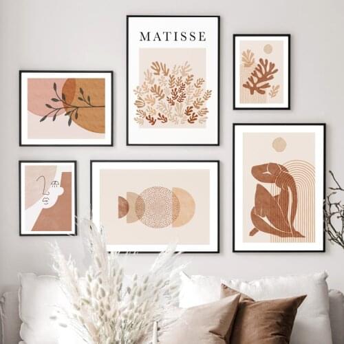 Wall Art Canvas Painting Matisse Abstract Figures Leaf Color Block Nordic Posters And Prints Wall Pictures For Living Room Decor