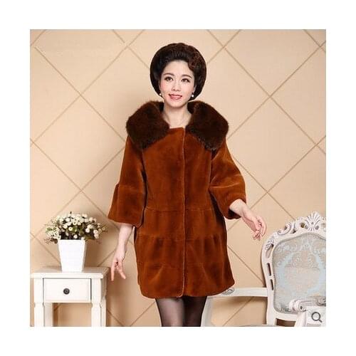 Top brand Thick Women Fashion Faux Mink Coat N7 high quality