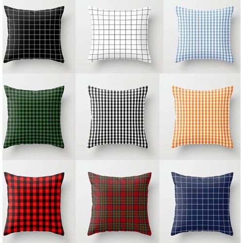 Nordic Style Fashionable and Simple Linen Plaid Leisure Pillowcase Comfortable High Quality Home Fabric Car Office PillowCushion