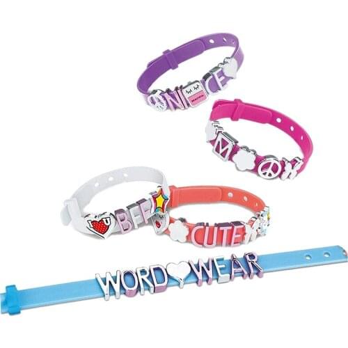 FBIL-Diy Bracelet Set Innovative Toy Homemade Woven Letter Necklace for Kids Making Kit Play House Girl Diy Watch