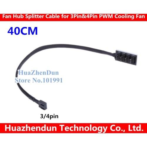 NEW Host Case PC Cooler Fan Power Cable 1 Female to 4 Male 4Pin Socket Fan Hub Splitter Cable for 3Pin&4Pin PWM Cooling Fan 40cm