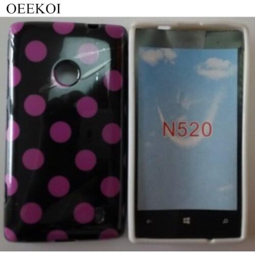 OEEKOI Colorful Polka Dots Soft TPU Cover Case For Nokia Lumia 520 Phone Case Free