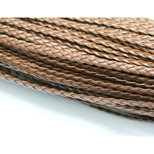Wholesale Brown 100meters 328 feet 7mm Wide Flat Faux Braid Leather Cord, Bracelet Cord, DIY Accessory Cord