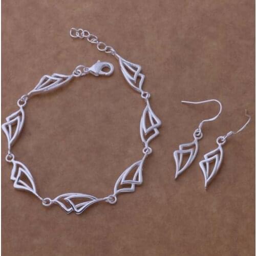 Wholesale High quality silver plated Fashion jewelry bracelet earrings WT-308