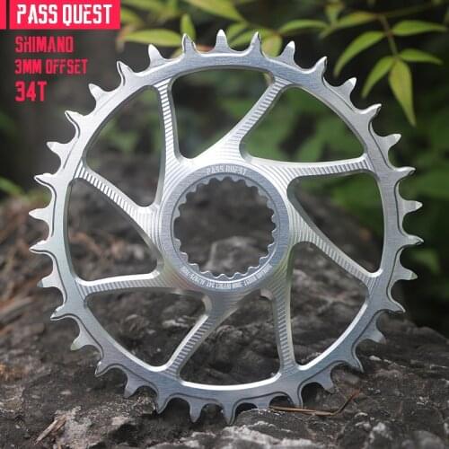 PASS QUEST 3mm 6mm Offset Bike Chainring 28T 38T MTB Narrow Wide Bicycle Chainwheel For Deore Xt M7100 M8100 M9100 12S Crankset