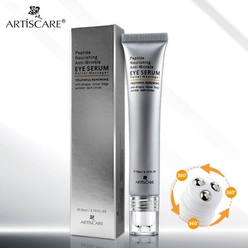ARTISCARE Peptide Nouring Anti Wrinkle Eye Serum Roller Massager Anti-Puffiness Fine Lines Remove Dark Circles Essence Eye Cream