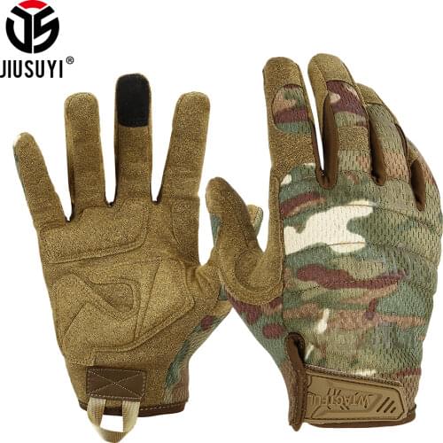 Top Full Finger Gloves Touch Screen Army Tactical Glove Paintball Airsoft Shooting Black Green Camo Soft Mittens Wearable Men