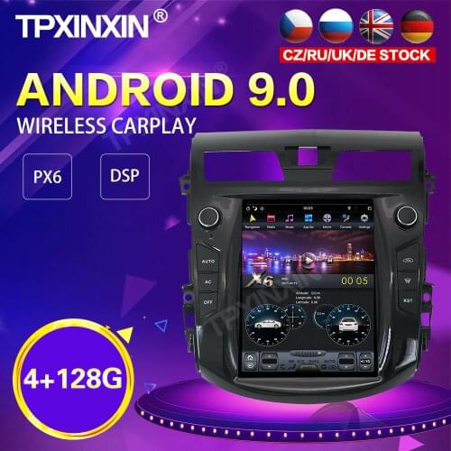 PX6 Android 9.0 4GB+128GB Tesla Style Car Radio For Nissan Teana Altima 2009-2016 GPS Navi Stereo Recoder Head Unit DSP Carplay