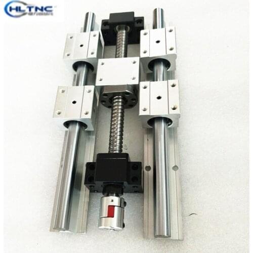 SBR16sets: 16mm linear rail guide with SBR16UU linear bearing router+3 ballscrews RM1605+3 BKBF12+3 DSG16H nut+3Coupler for cnc