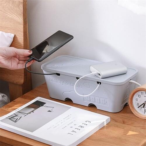Socket Cable Storage Boxes Wire Cable Case Hub Storage Box Office Home Charging Power Cord Winder Organizer Box Storage Holder