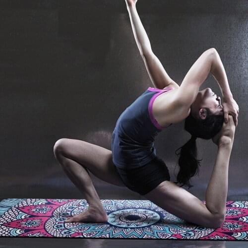 Printed 1mm thickened widened long yoga fitness non-slip natural rubber yoga mat